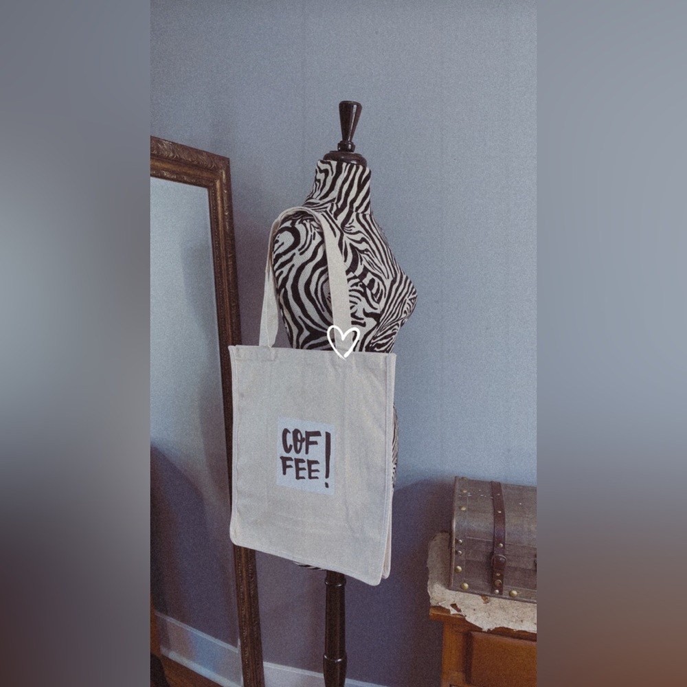 New handcrafted Jumbo Canvas COFFEE! Canvas bag 🖤